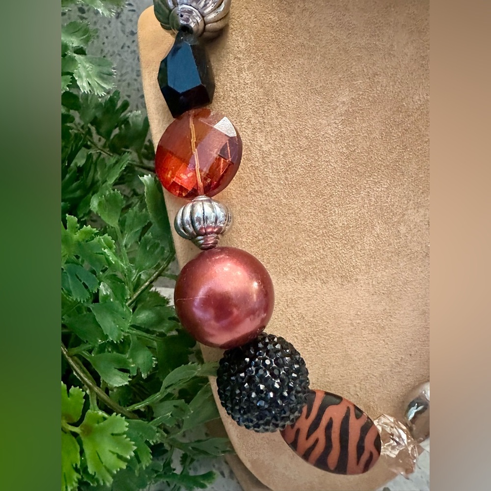 Multi Media Bead Statement Necklace - image 5